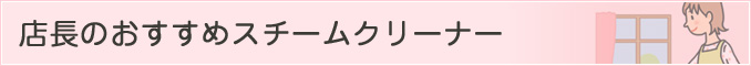 店長のおすすめスチームクリーナー